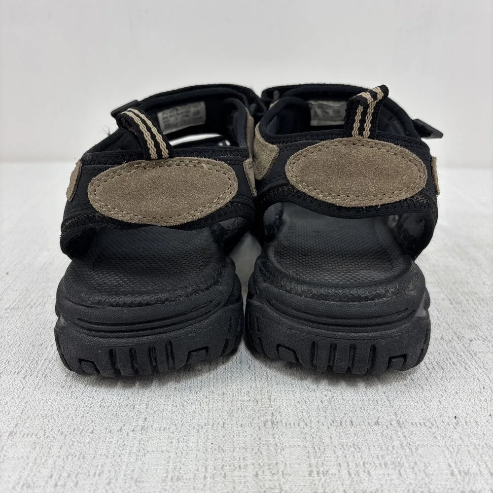 Nature Trek Mens Size 10 Hiking Outdoor Sandal Hook & Loop Brown & Black‎ EUC